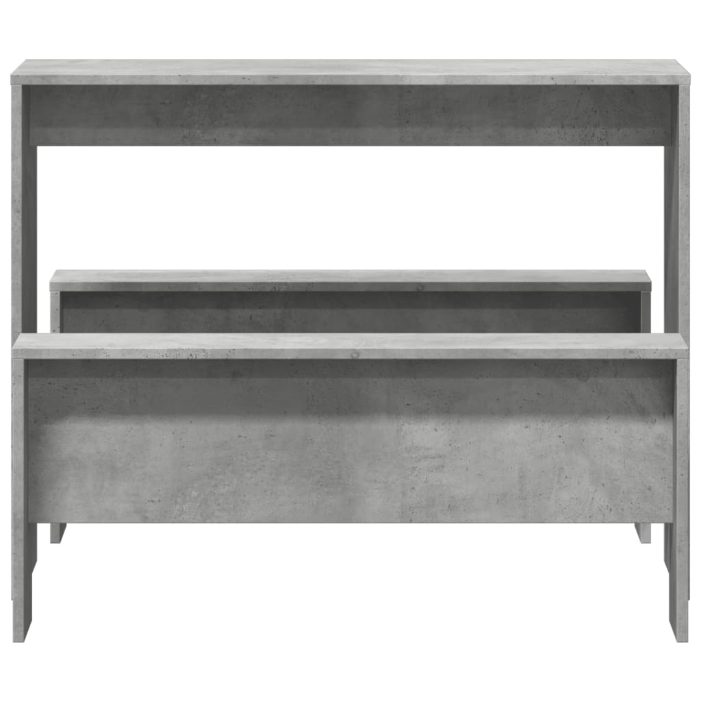 NNEVL 3 Piece Dining Table and Bench Set Concrete Grey Engineered Wood