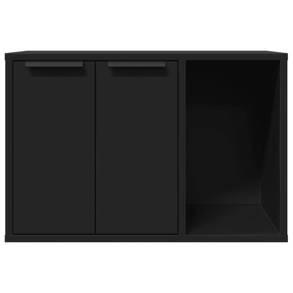 NNEVL Cat Litter Box Enclosure Black 60x40x40 cm Engineered Wood-4