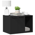 NNEVL Cat Litter Box Enclosure Black 60x40x40 cm Engineered Wood-0