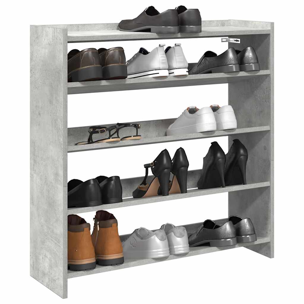 Vidaxx shoe rack 80x25x81 cm engineered wood concrete gray-0