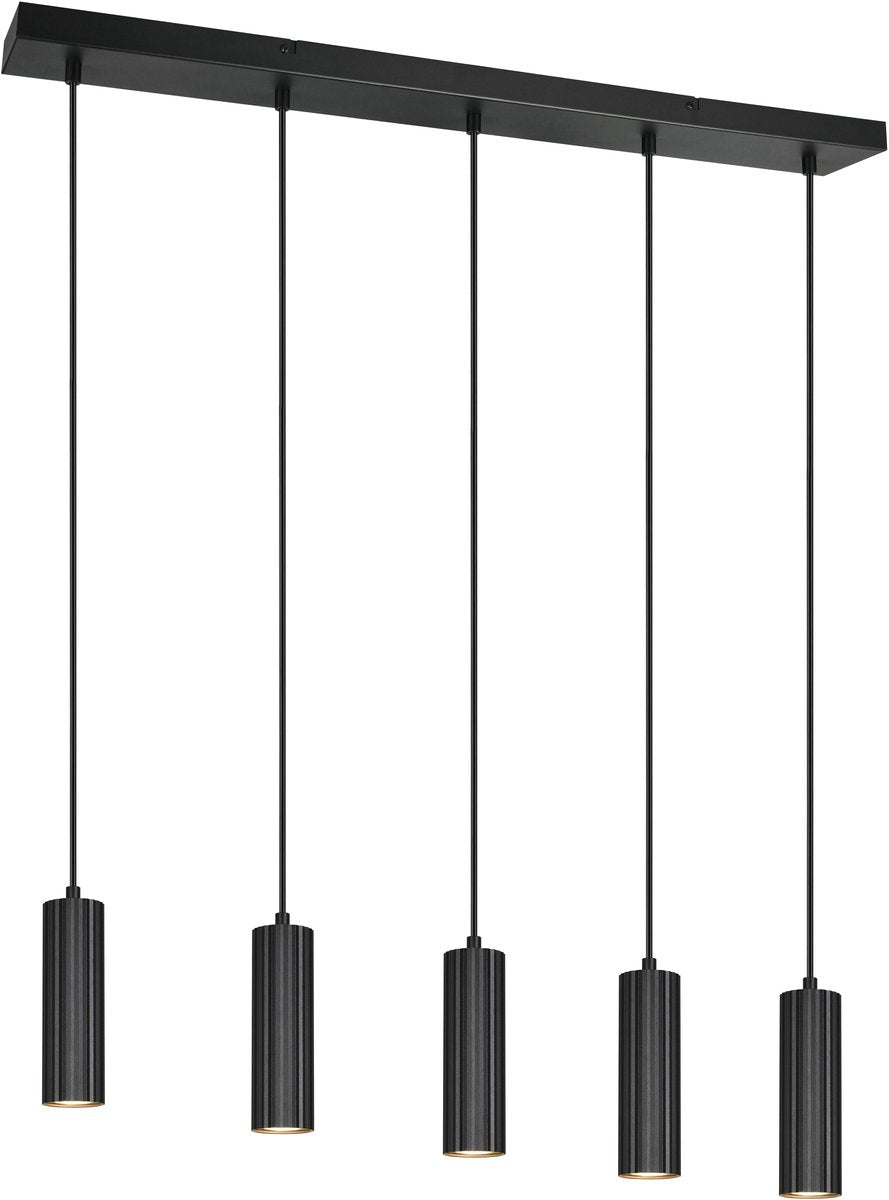 Trio soka - hanging lamp - black matt - excl. 5x gu10 5 w - ceiling mounting - height adjustable-0