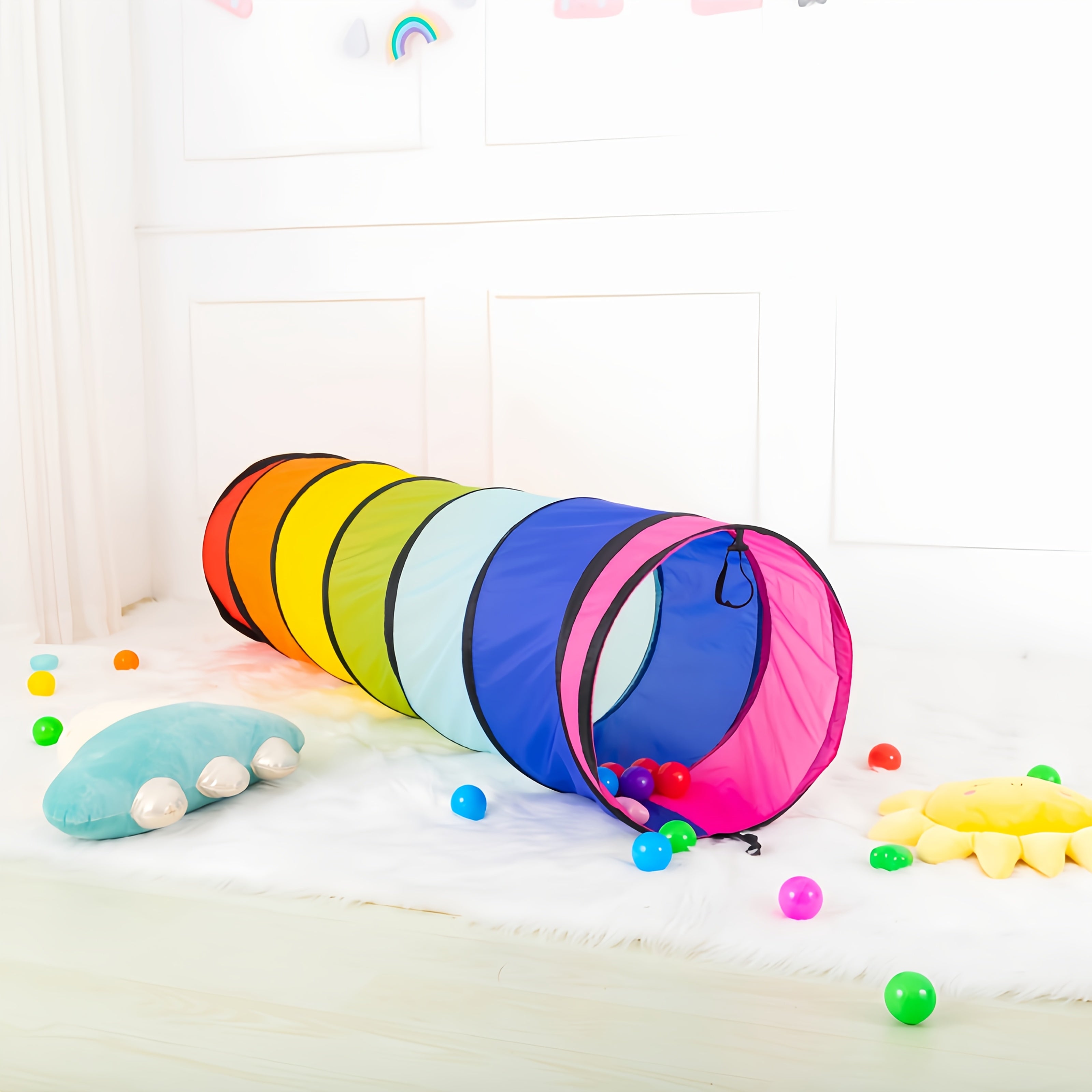 NNETM Pop-Up Pet Crawl Tunnel Tent with Toys-1