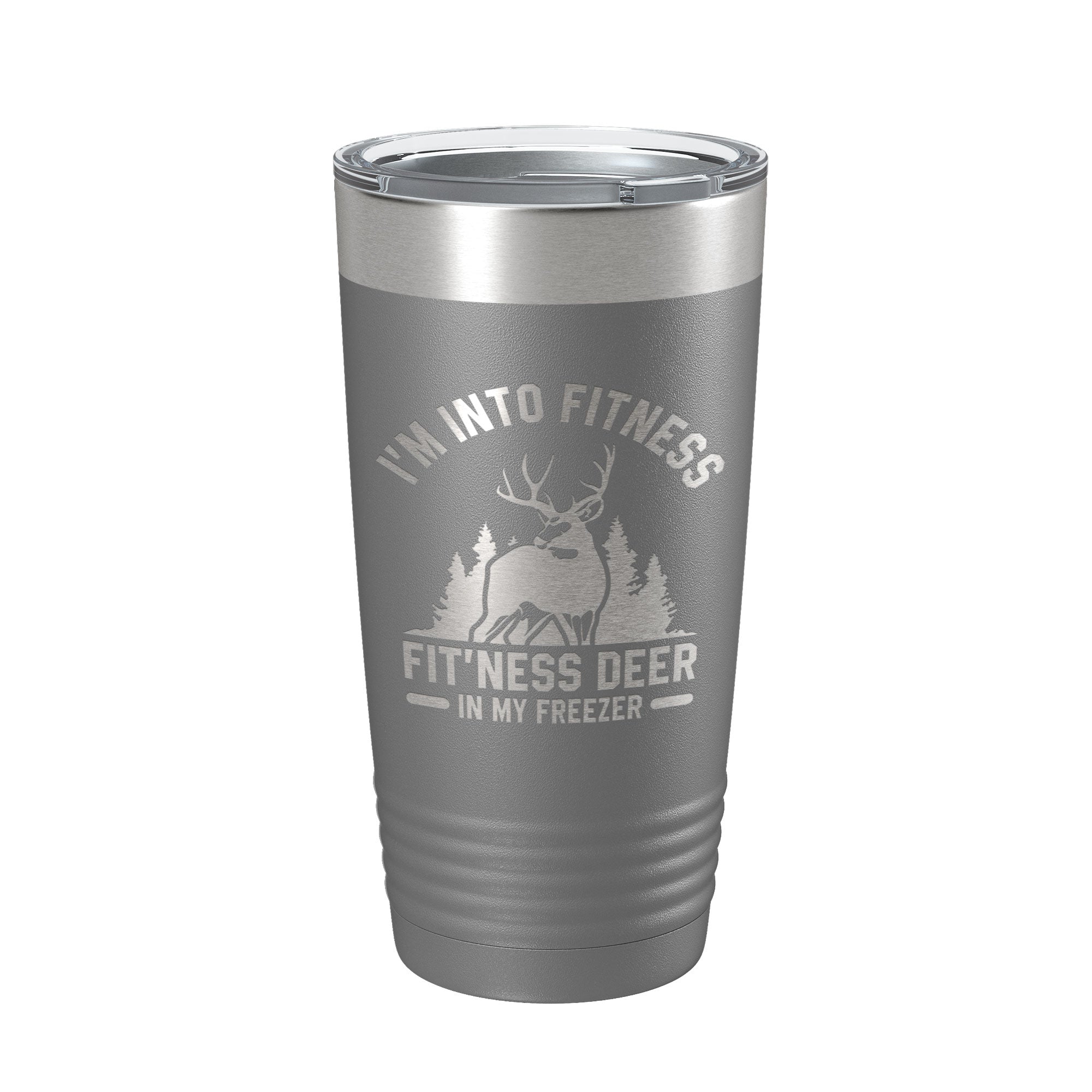 Deer Hunter Funny Tumbler Travel Mug I'm Into Fitness Fitting This Deer In My Freezer Insulated Laser Engraved Hunting Gift Coffee Cup 20 oz-16