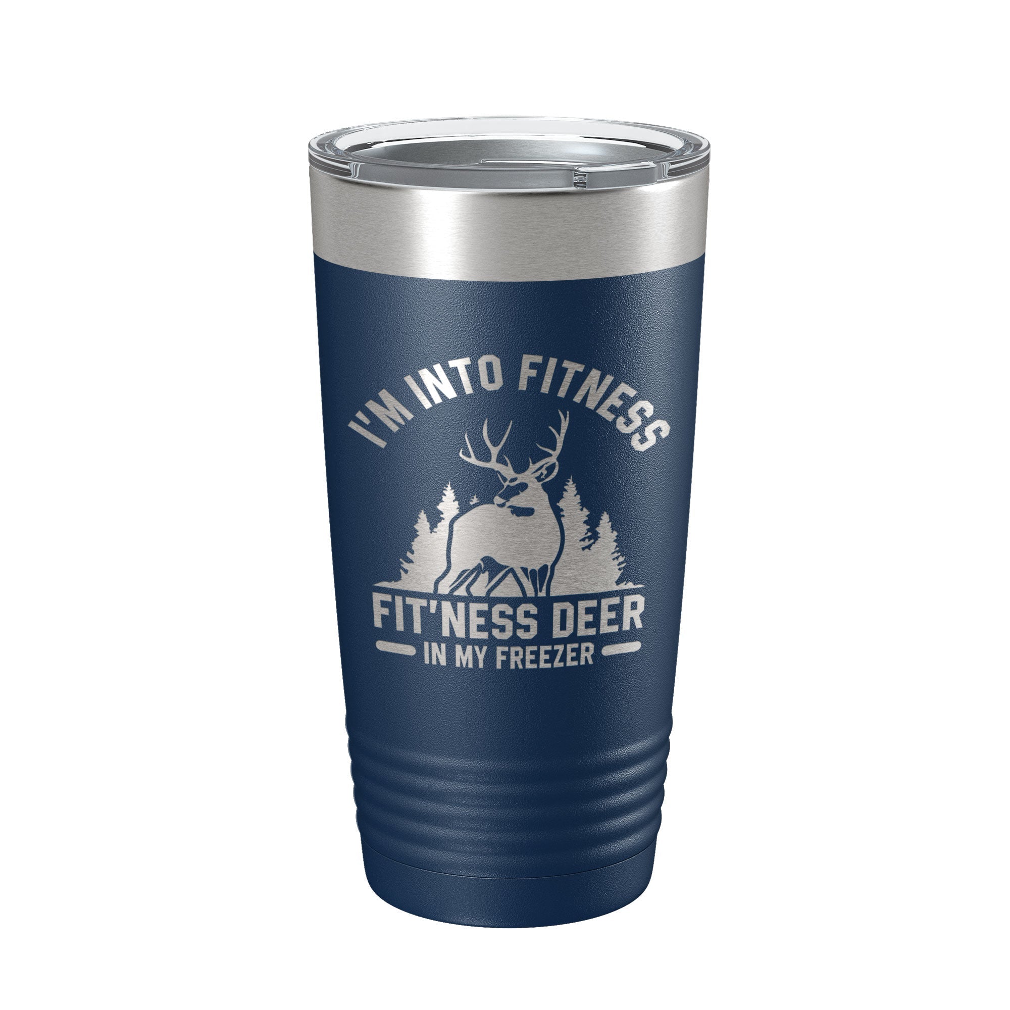 Deer Hunter Funny Tumbler Travel Mug I'm Into Fitness Fitting This Deer In My Freezer Insulated Laser Engraved Hunting Gift Coffee Cup 20 oz-2