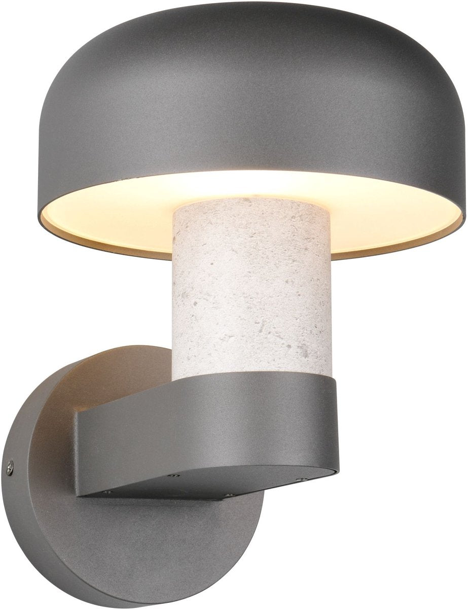 Trio fraser - wall lamp - concrete colored - excl. 1x e27 4.9 w - wall mounting - outdoor lighting - ip54-0