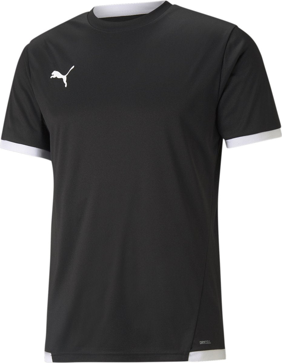 Puma teamliga jersey men's sports shirt - black- white-0