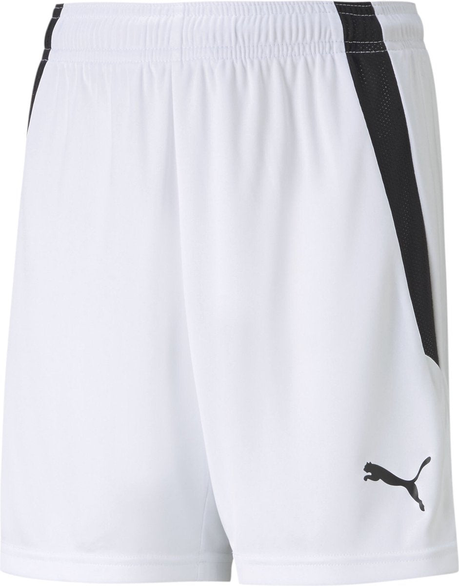 PUMA teamliga shorts jr unisex sportbroek - white- black-0