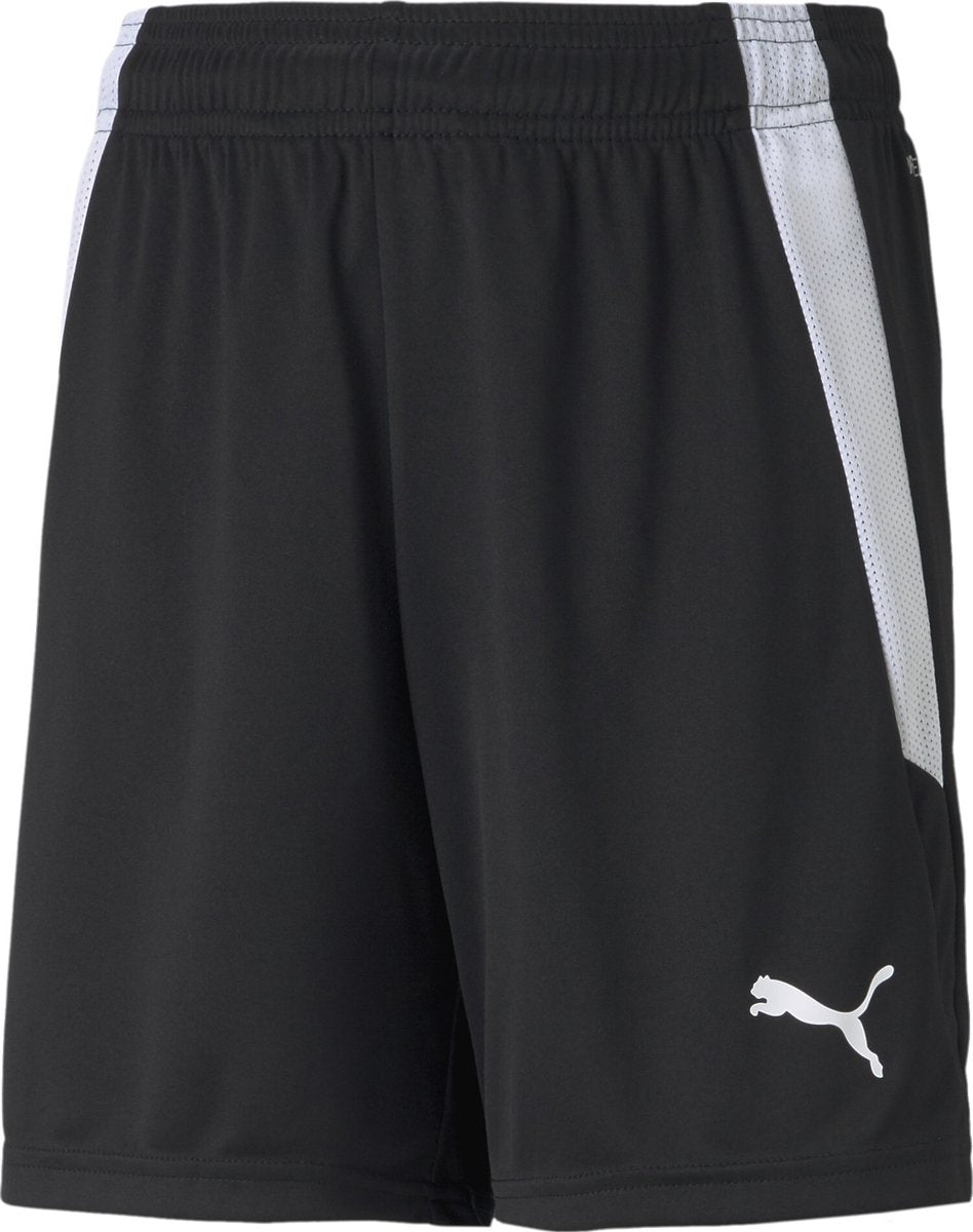 Puma teamliga shorts jr unisex sports pants - black- white-0