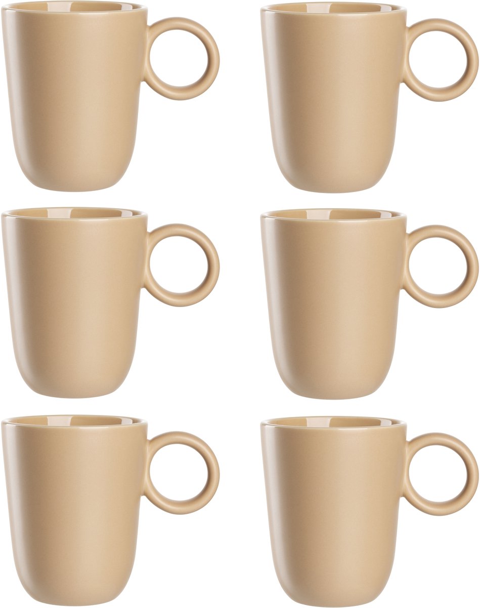 Leonardo roma mug 400ml apricot - set 6-0