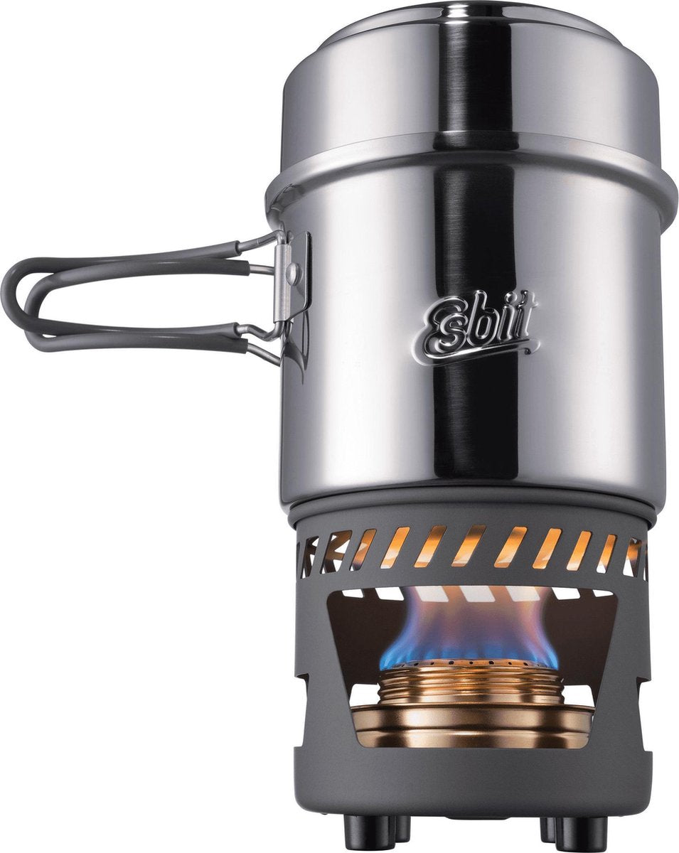 Esbit outdoor stove 985ml - alcohol burner - aluminum stainless steel - storage bag-0