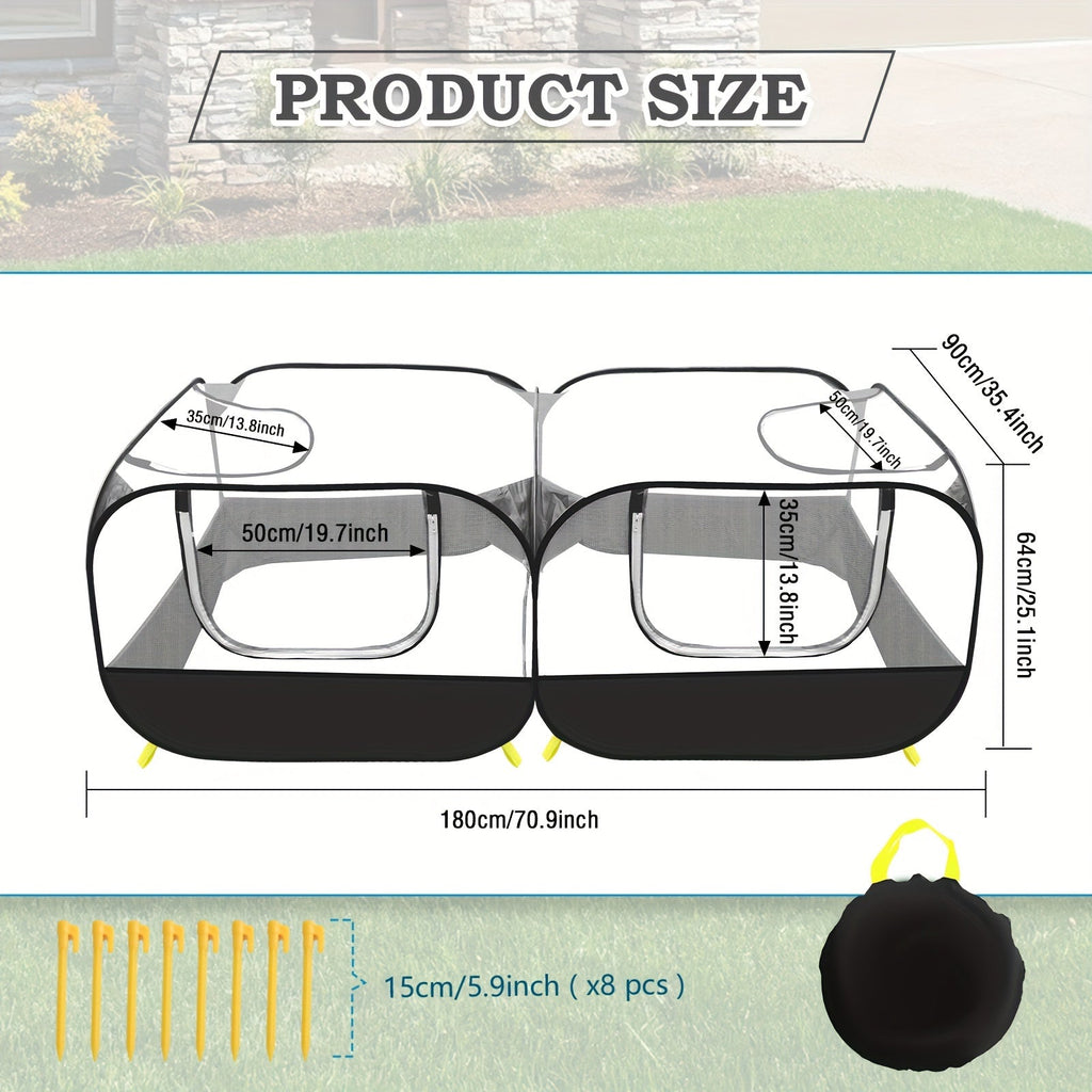 NNETM Large Foldable Chicken Pet Cage Tent with Mesh-3