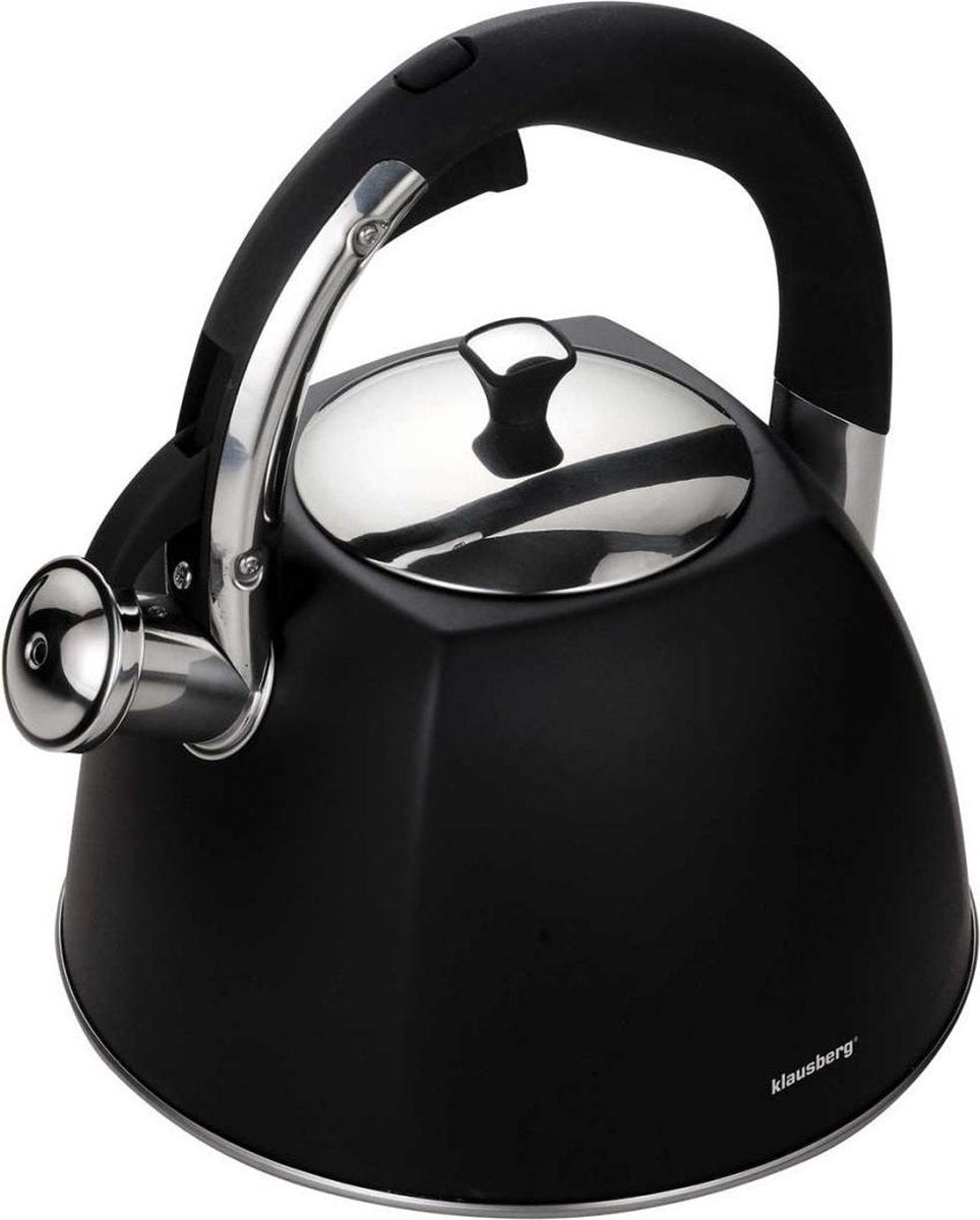 Klausberg kb-7195 whistling kettle - 3l - stainless steel - all heat sources-0