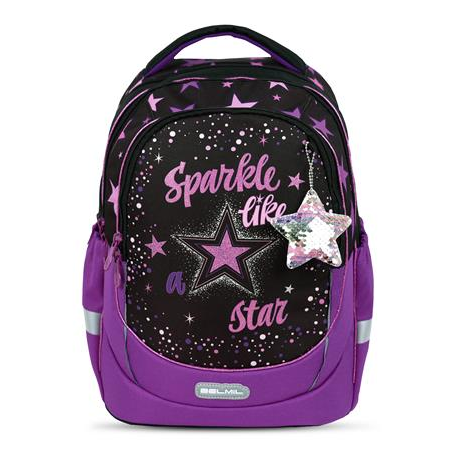 Belmil Leisure Plus Sparkle like a Star Iskolatáska - Lila/Fekete-0