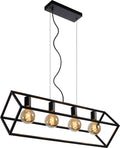 Lucide fabian - hanging lamp - 4xe27 - black-0