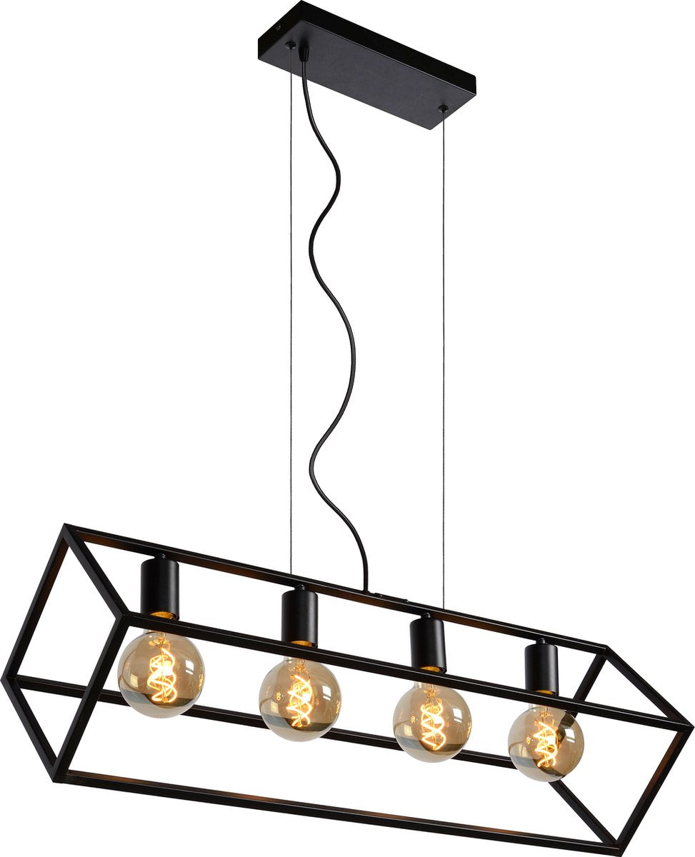 Lucide fabian - hanging lamp - 4xe27 - black-0