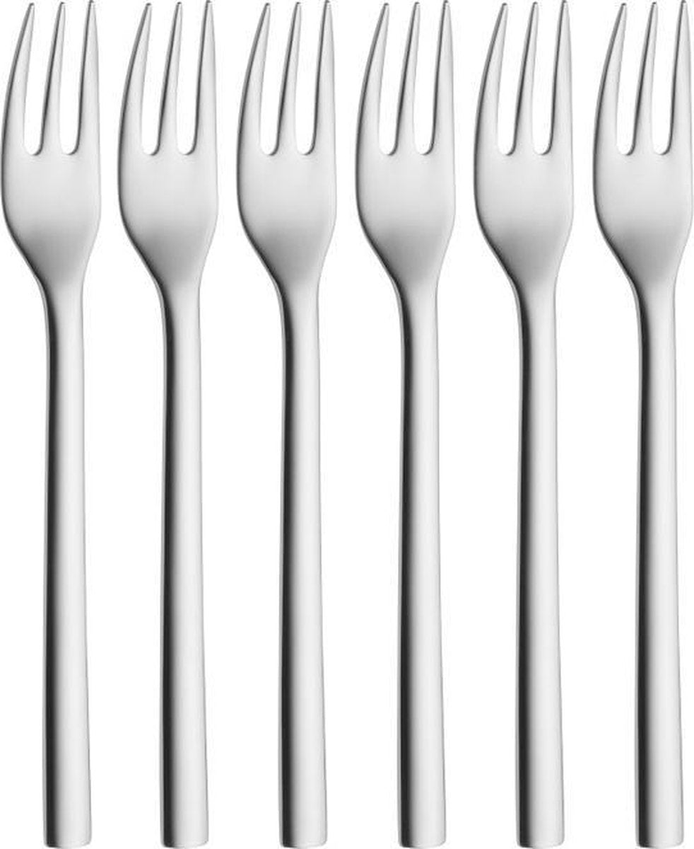 Wmf nuova - cake forks - 6 pieces - stainless steel - elegant design - dishwasher safe-0