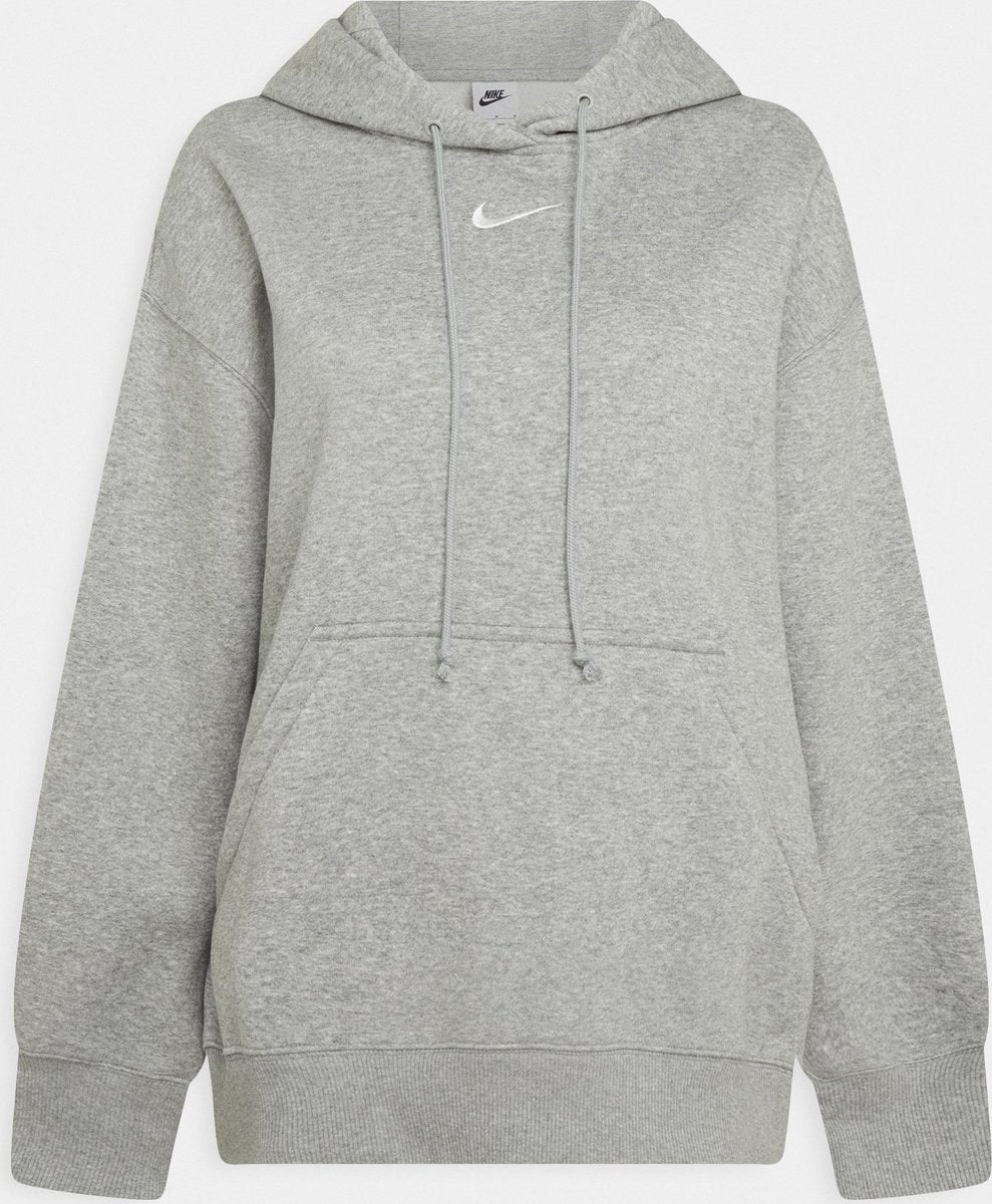 Nike w nsw phnx flc os po hoodie women's sports sweater - gray - size xs
