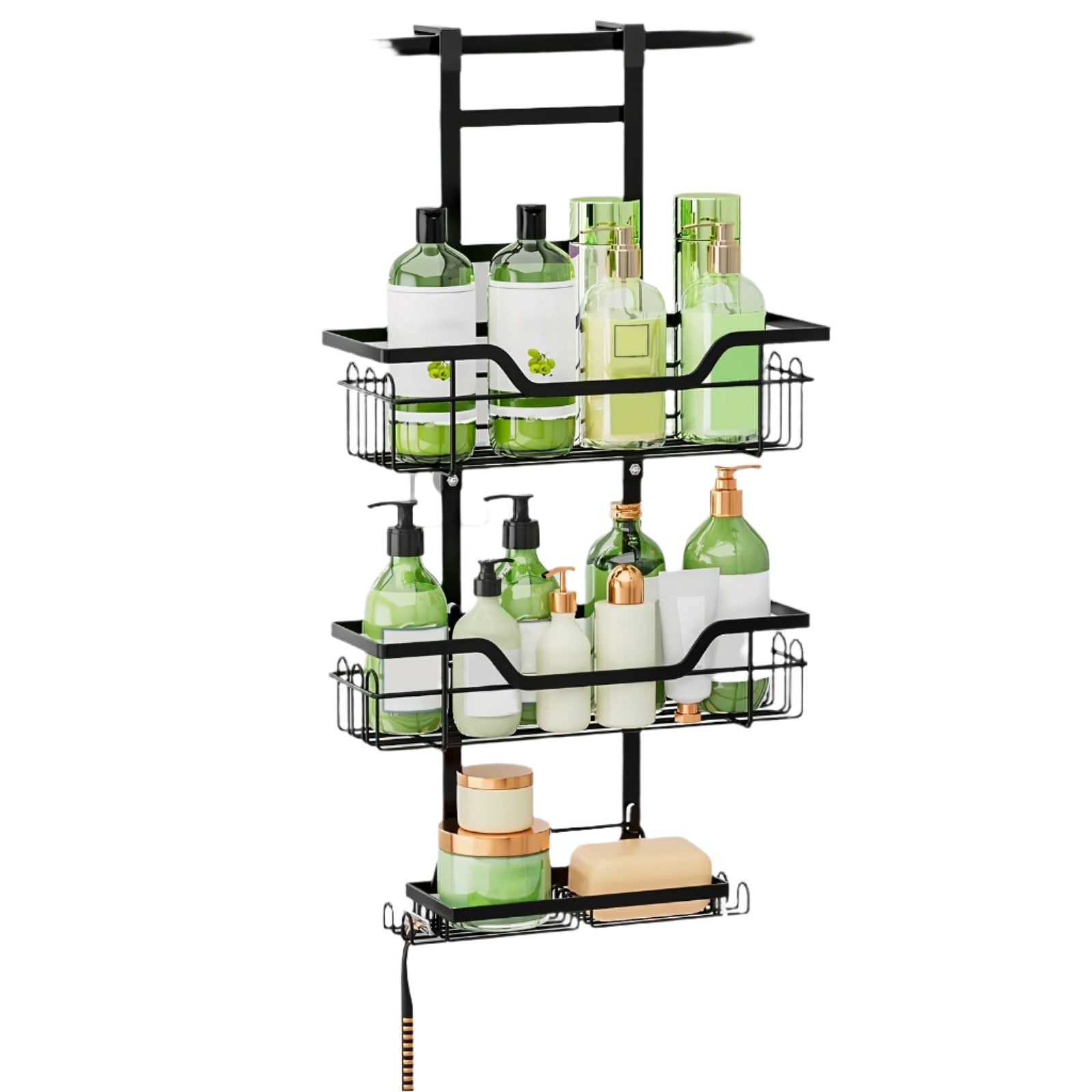 NNETM 3-Tier Over-the-Door Rustproof Bathroom Shower Caddy