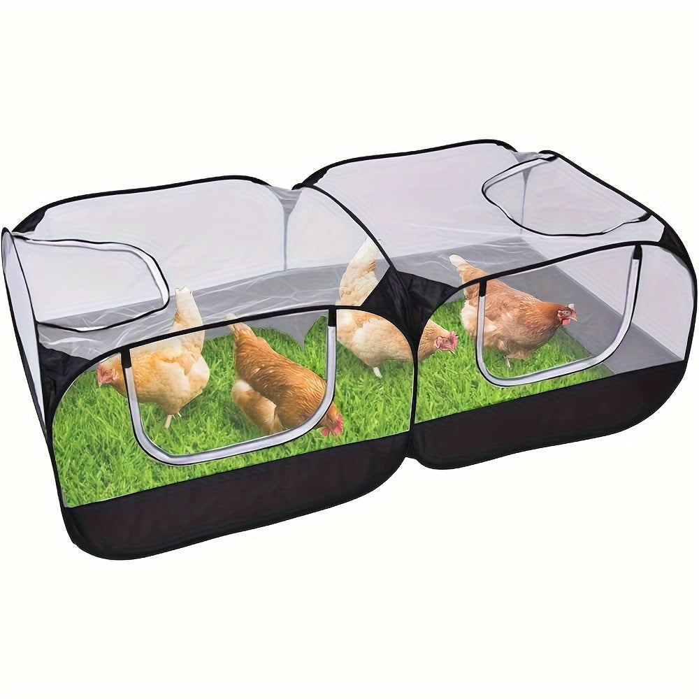 NNETM Large Foldable Chicken Pet Cage Tent with Mesh-0