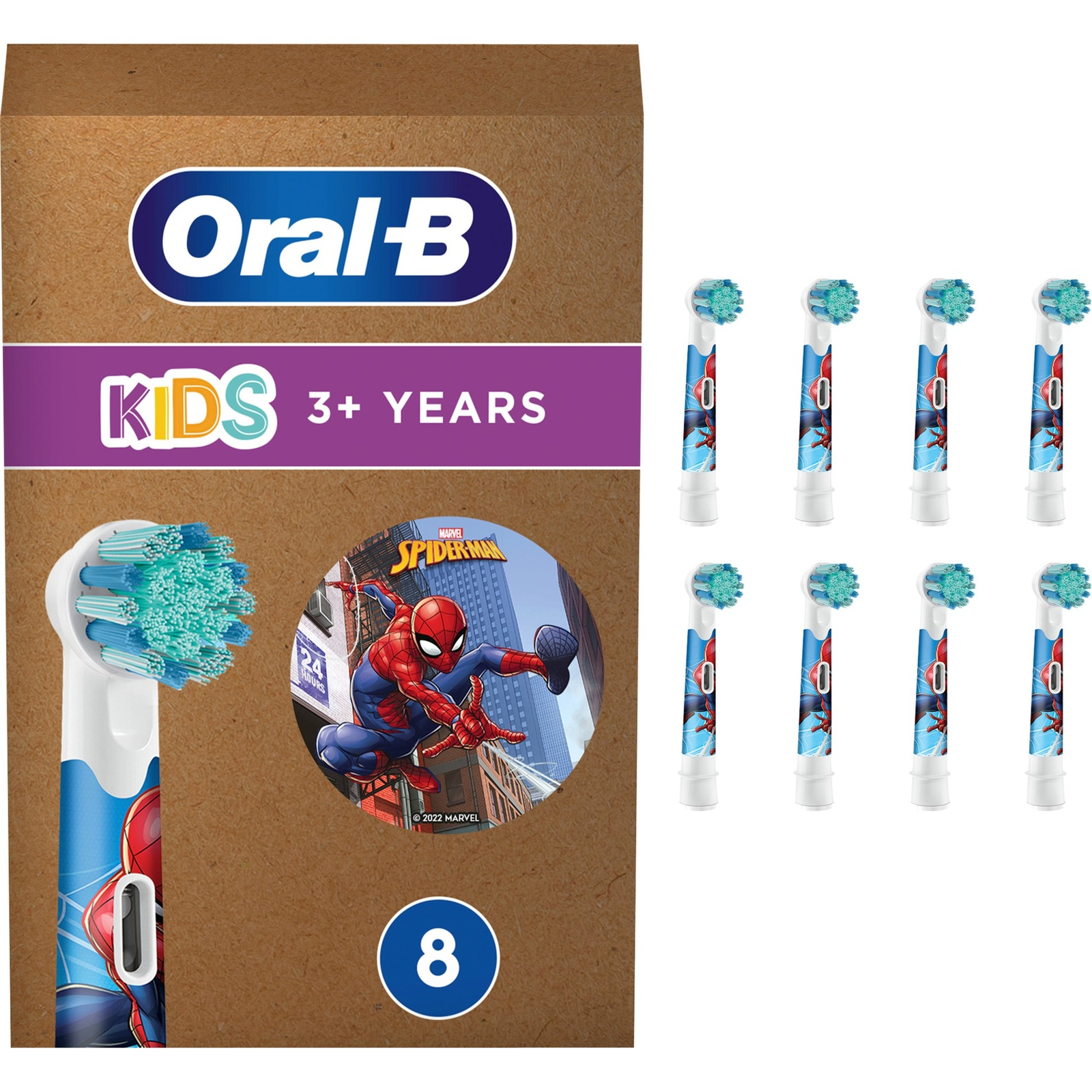 Oral-B Kids Spiderman Elektromos Fogkefe Pótfej (8db)-0