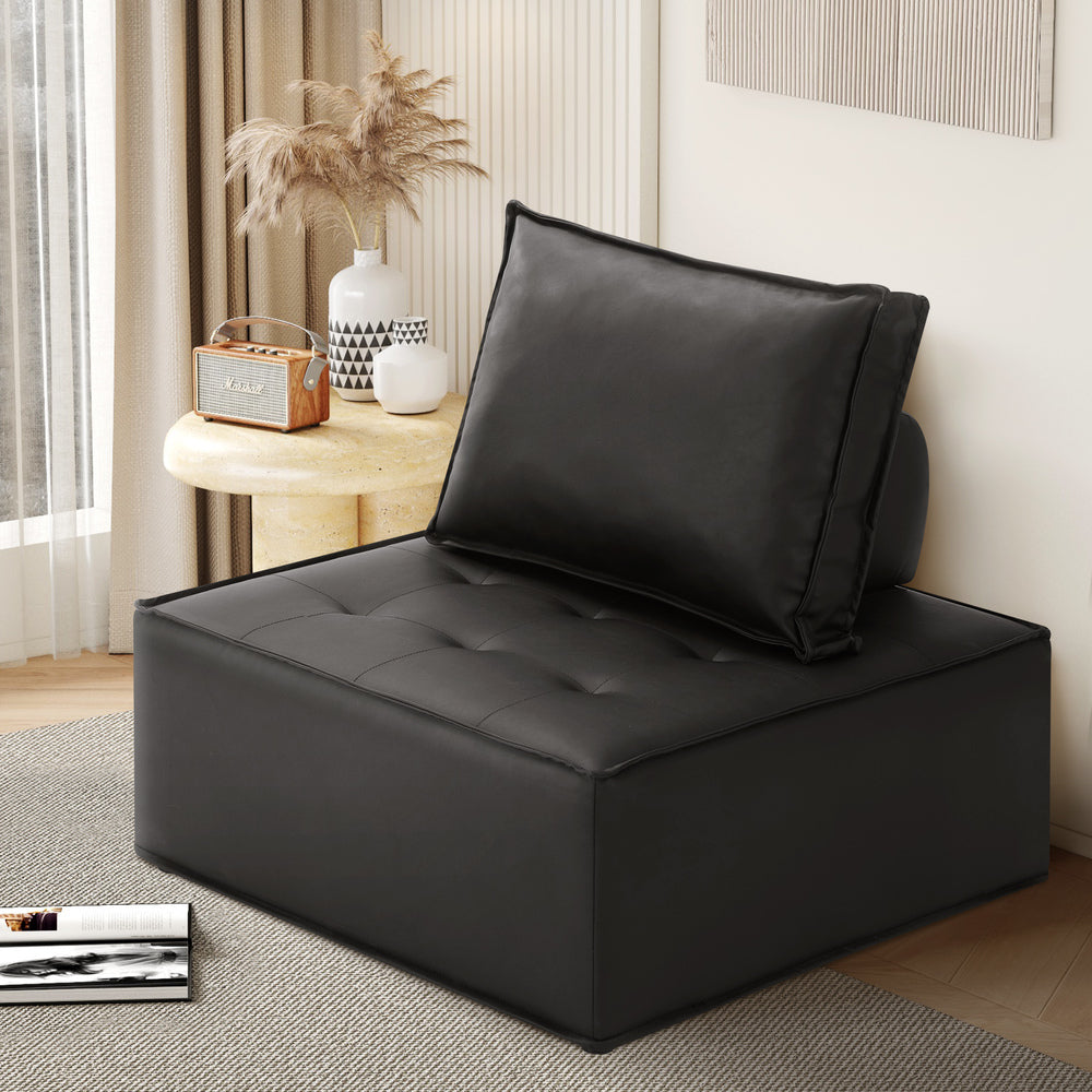 NNEED Pu Leather Sofa Couch Black