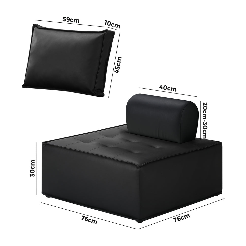 NNEED Pu Leather Sofa Couch Black
