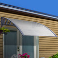 Instahut Window Door Awning Canopy 1.5mx4m Transparent Sheet Grey Plastic Frame-0