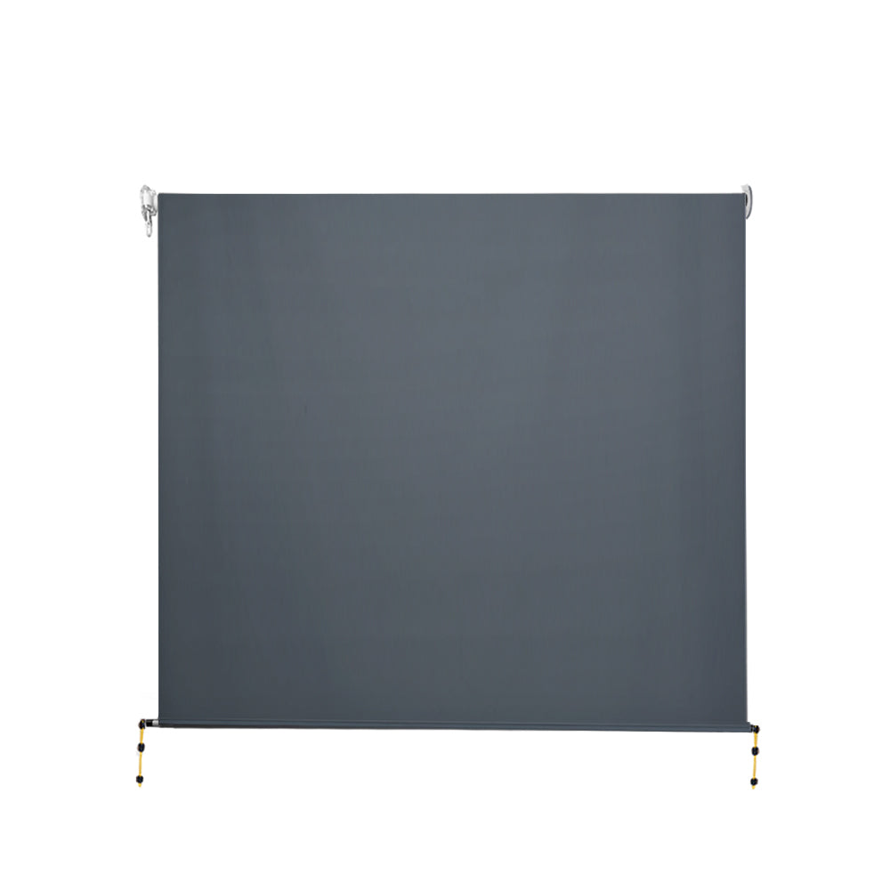 Instahut 3X2.5M Outdoor Blinds Awning Roll Down Canopy Retractable Outdoor Blinds Window Shade Grey-2