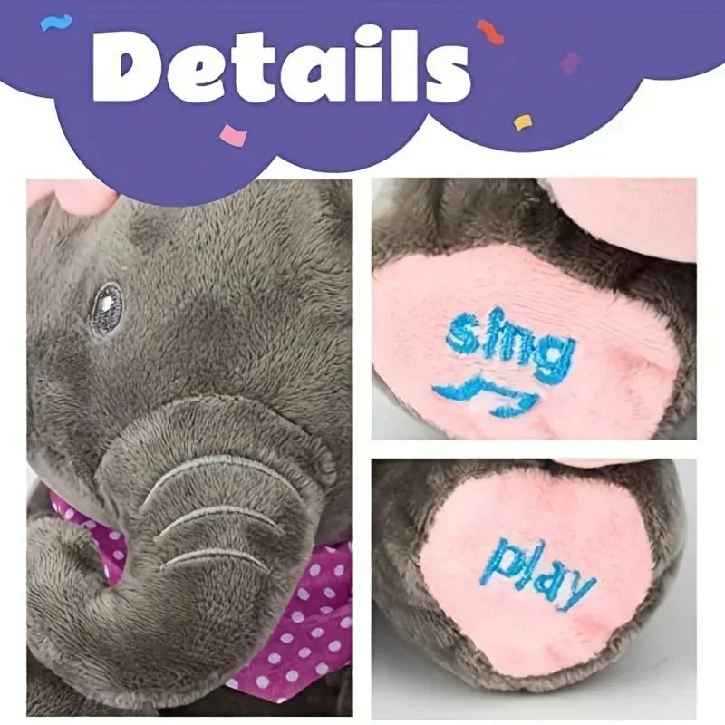 Animated Singing Elephant Plush Toy with Moving Ears-4