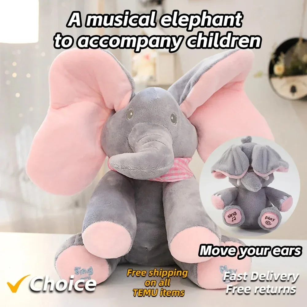 Animated Singing Elephant Plush Toy with Moving Ears-2