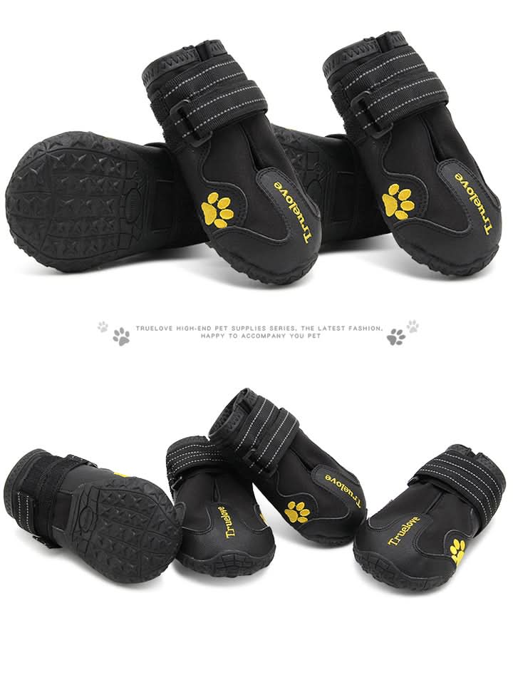 True Love Outdoor Adventure Dog Shoes - Black, Size 4