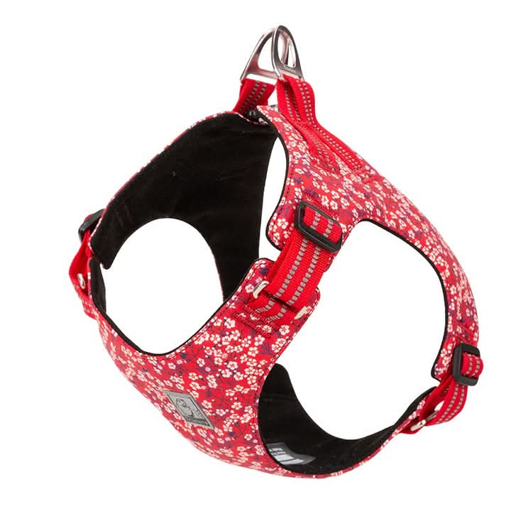 True Love Floral Doggy Harness - Red, L-3