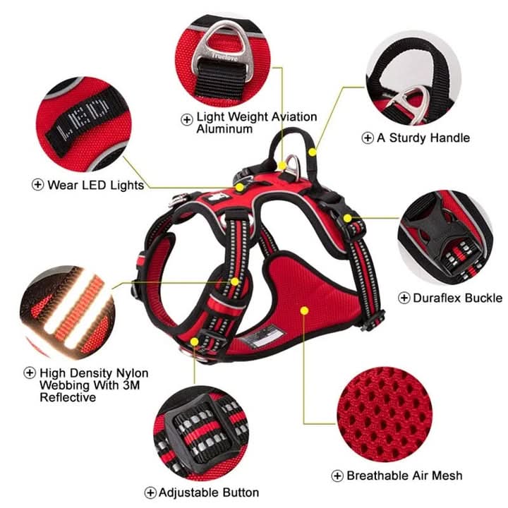 True Love No Pull Explosion Proof Dog Harness - Brown, S-4