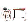 NNEDSZ Artiss Bar Table and Stools Set Dining Desk Kitchen Chairs Cafe Pub