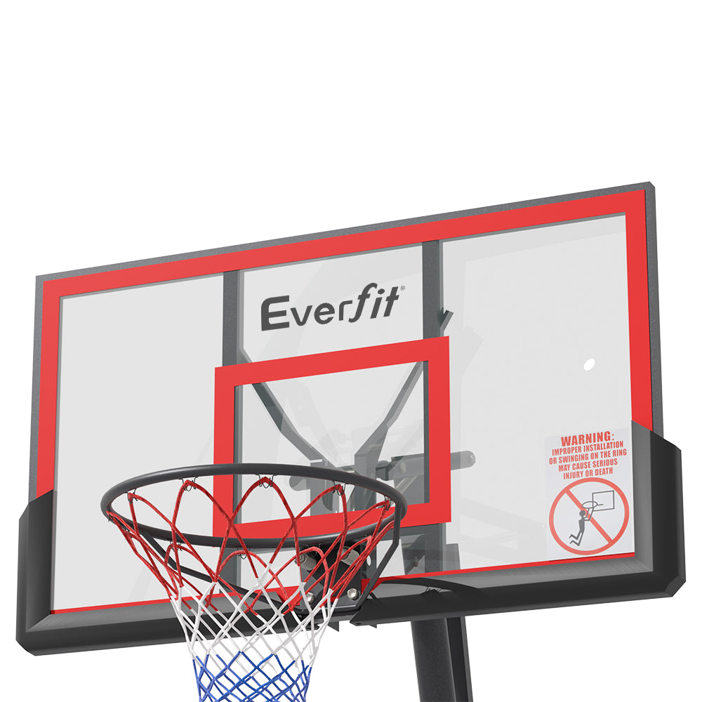 NNEDSZ Portable Basketball Hoop Stand System Height Adjustable Net Ring Red