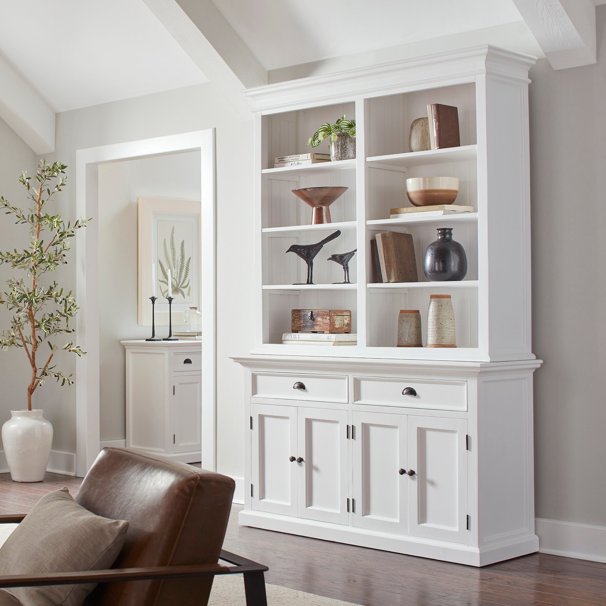 NNENVS Buffet Hutch Unit with 8 Shelves