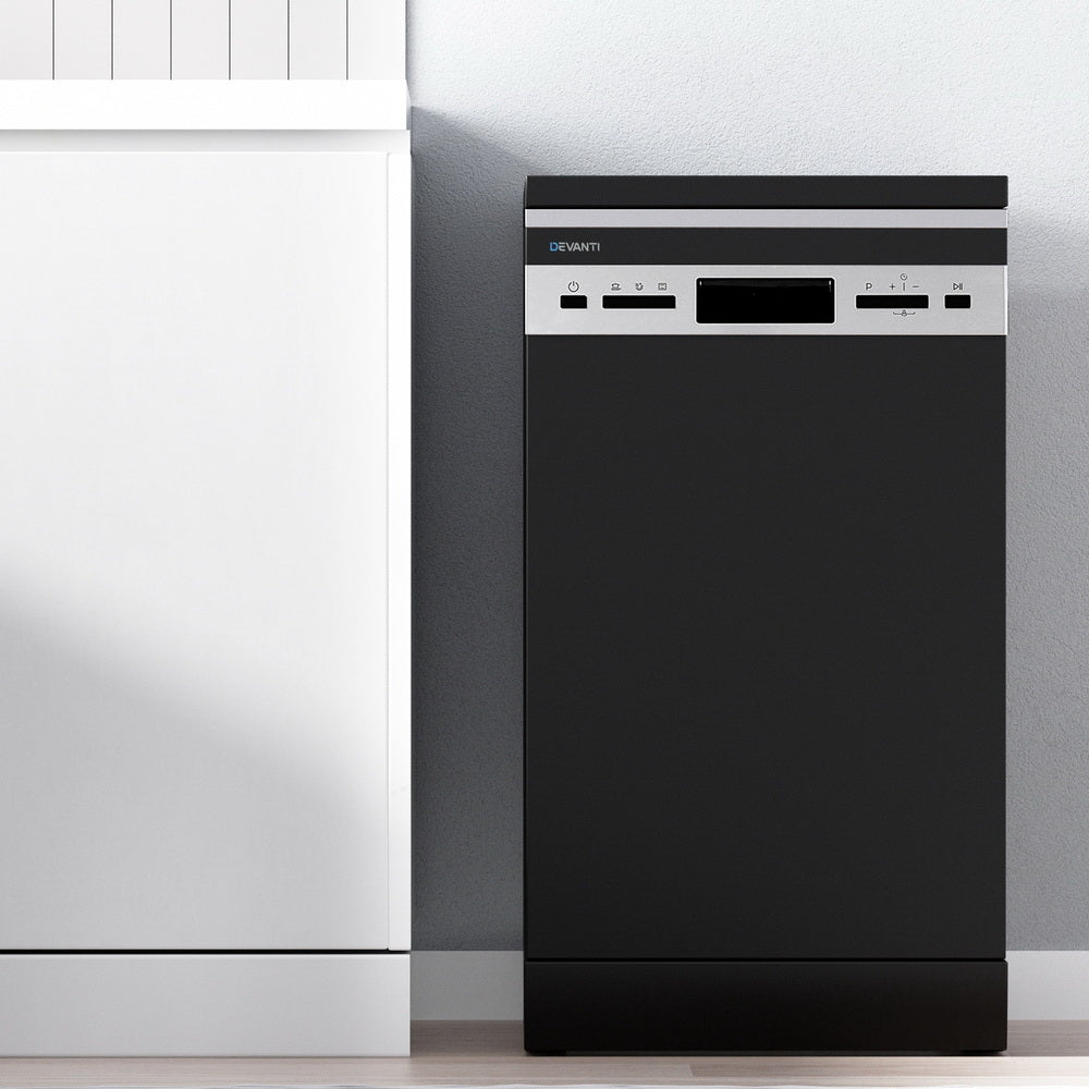 Devanti 10 Place Settings Freestanding Dishwasher Black-0