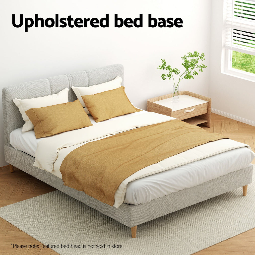 Artiss Bed Frame Double Size Beige ZORA-4