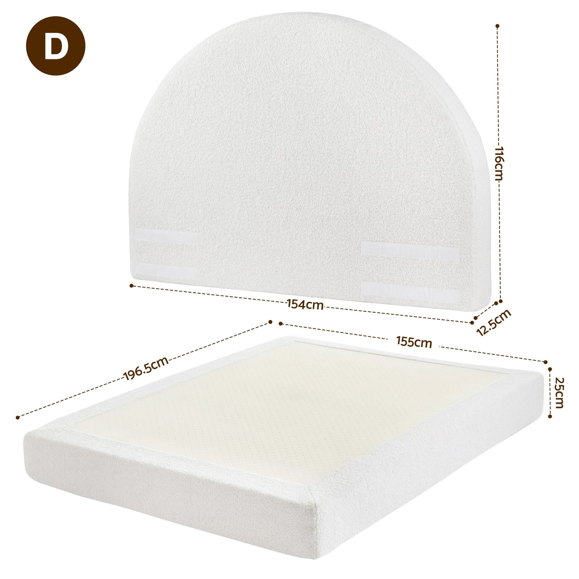 Artiss Double Bed Frame Boucle Fabric Vacuum Compressed Beds Removable Washable Cover No-Assembly-1