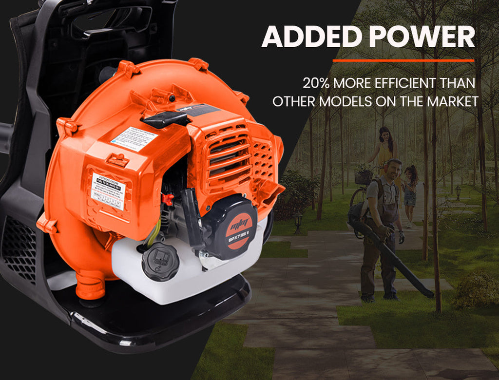 NNEMB 65CC Petrol Backpack Leaf Blower-Commercial 2 Stroke Garden Yard Tool Back