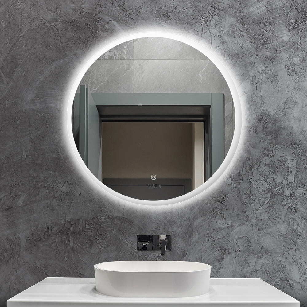 NNEED Bathroom LED Mirror 70cm Round Wall Mounted