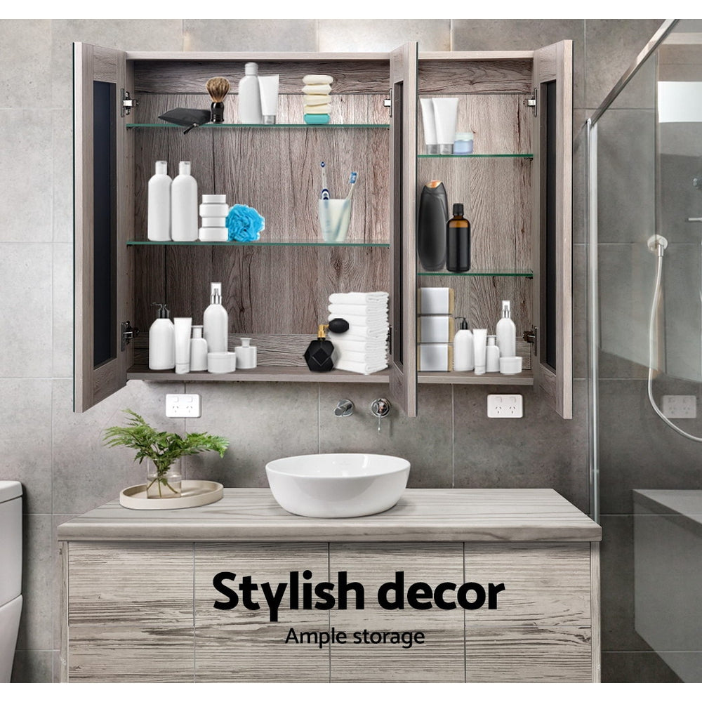 NNEDSZ Bathroom Vanity Mirror with Storage Cabinet - Natural