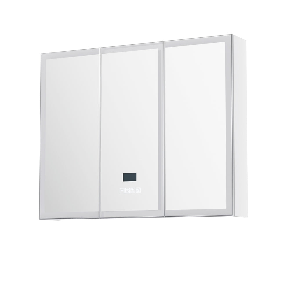 NNEDSZ Bathroom Mirror Cabinet LED Light 900x720mm Medicine Wall Storage