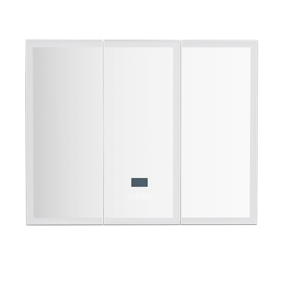 NNEDSZ Bathroom Mirror Cabinet LED Light 900x720mm Medicine Wall Storage
