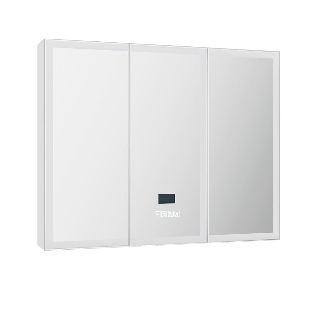 NNEDSZ Bathroom Mirror Cabinet LED Light 900x720mm Medicine Wall Storage
