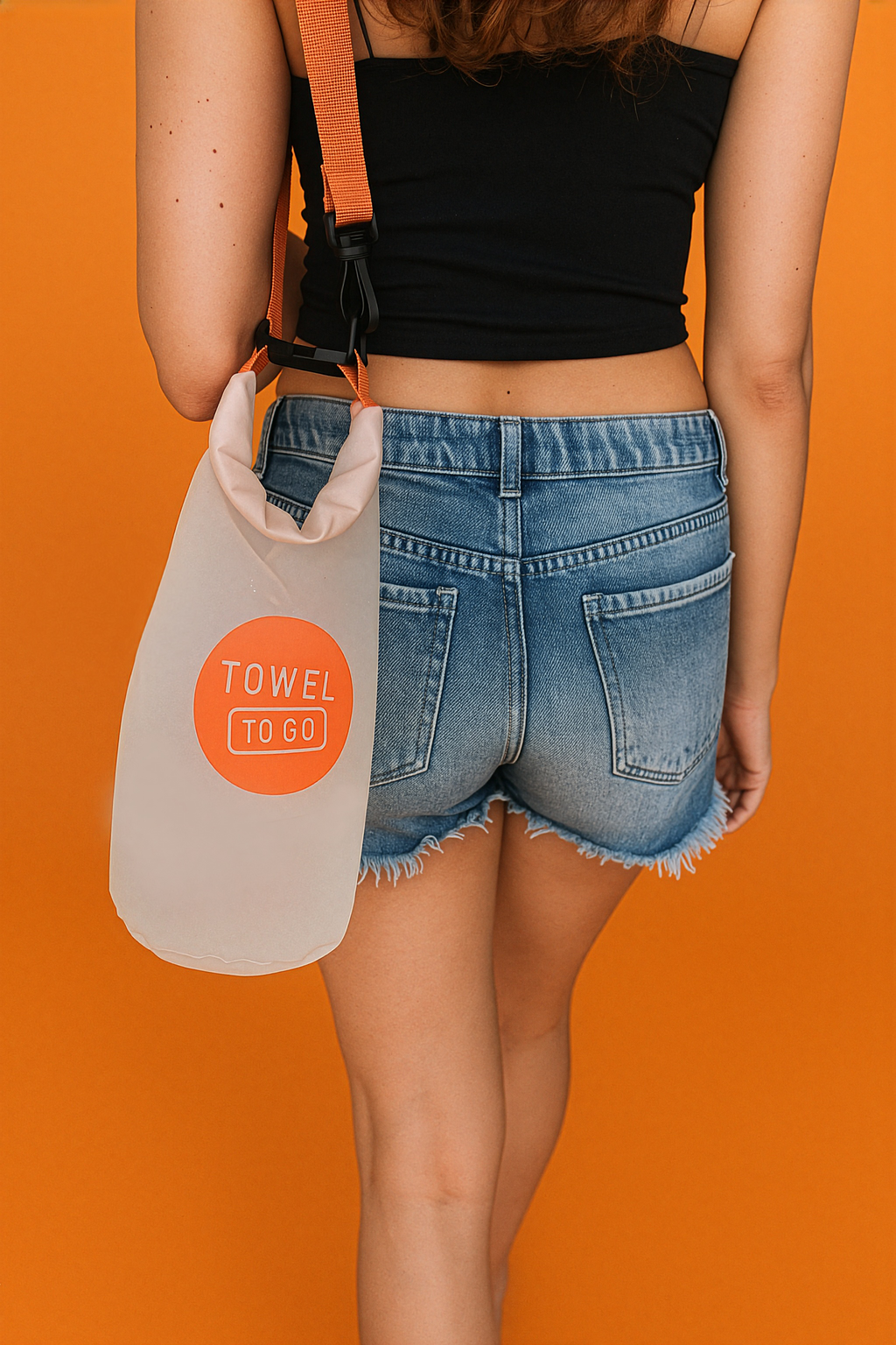 Towel to Go Roll N Go Bag – Waterproof & Transparent Dry Bag, Orange (5 Liters)-0