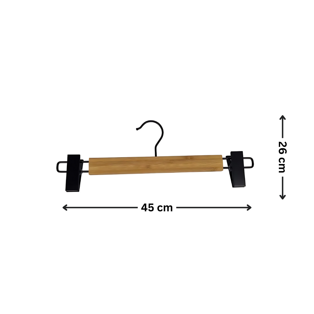 Bamboo Clip Pants Hangers 2 Pack – Chrome Clips-2