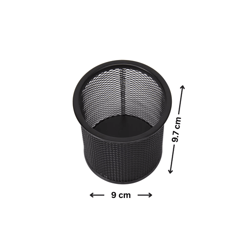 Black Mesh Pen Cup for Desk Organisation-1