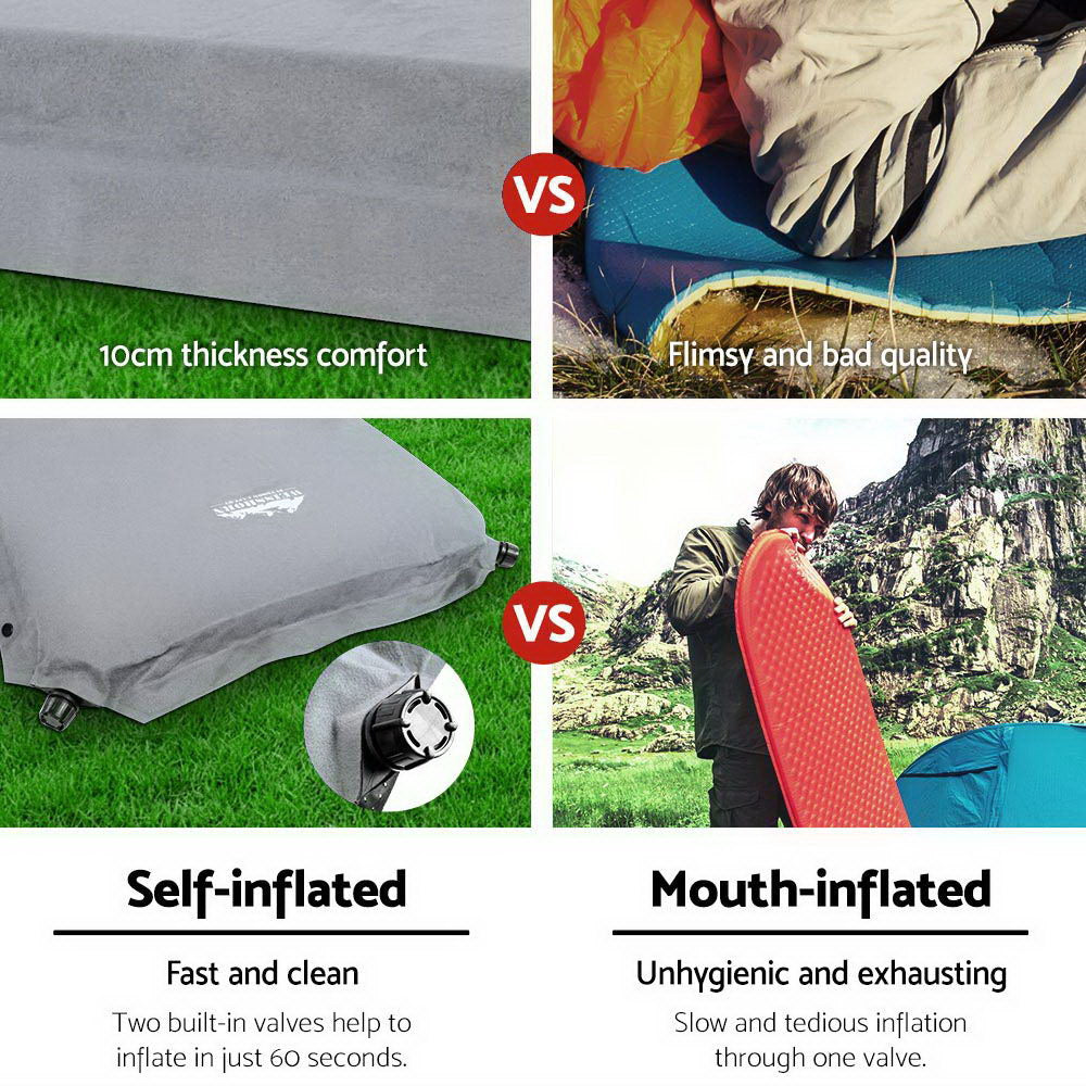 NNEDSZ Single Size Self Inflating Matress - Grey