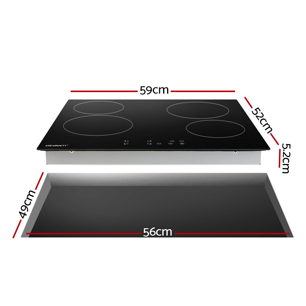 Devanti Electric Ceramic Cooktop 60cm Touch Control-2